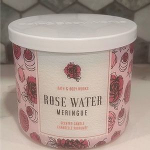 🔥Rare HTF Bath & Body Works Rose Water Meringue 3 Wick Candle